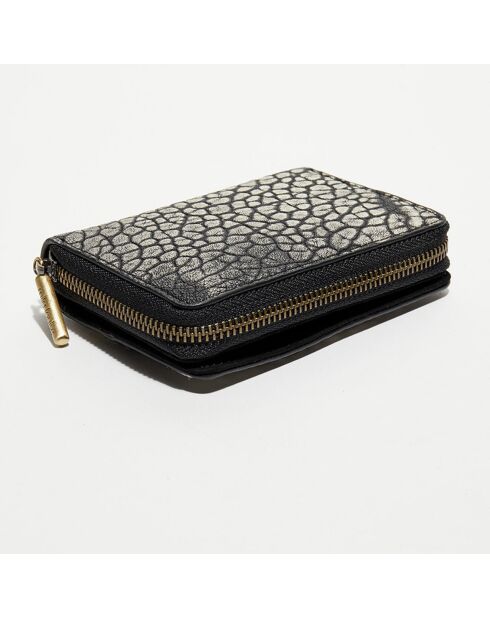 Compagnon en Cuir Rome J noir - 14x10x3.5 cm