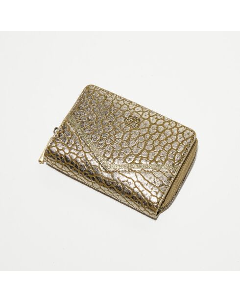 Compagnon en Cuir Rome J vert kaki - 14x10x3.5 cm