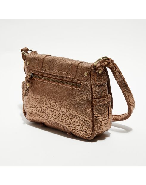 Sac besace en Cuir Bess J camel - 25x20x7 cm
