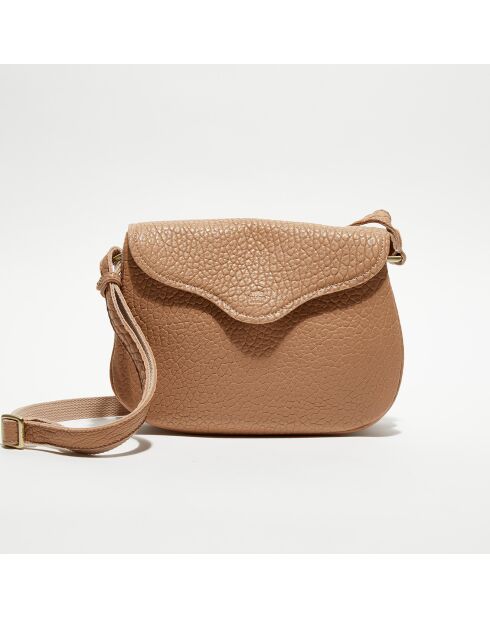 Sac besace en Cuir Aloise E rose - 23x25x7 cm