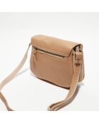 Sac besace en Cuir Aloise E rose - 23x25x7 cm