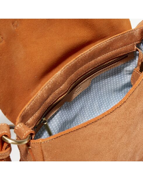 Sac besace en Cuir Bess X orange - 25x20x7 cm