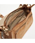 Sac besace en Cuir Rocia V camel - 23x20x7 cm