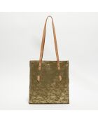 Sac cabas en Cuir Kba Z vert kaki - 32x38x13 cm