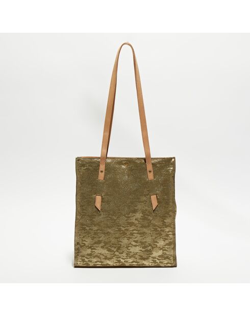 Sac cabas en Cuir Kba Z vert kaki - 32x38x13 cm