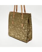 Sac cabas en Cuir Kba Z vert kaki - 32x38x13 cm