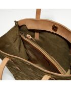 Sac cabas en Cuir Kba Z vert kaki - 32x38x13 cm