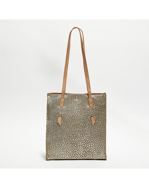 Sac cabas en Cuir Kba J taupe - 32x38x13 cm