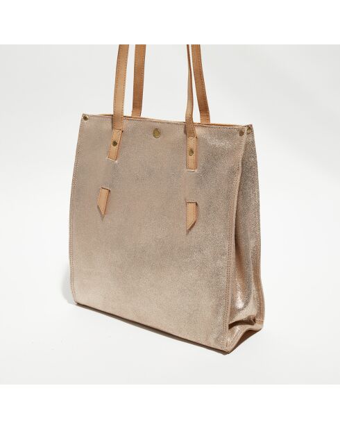 Sac cabas en Cuir Kba X rose - 32x38x13 cm