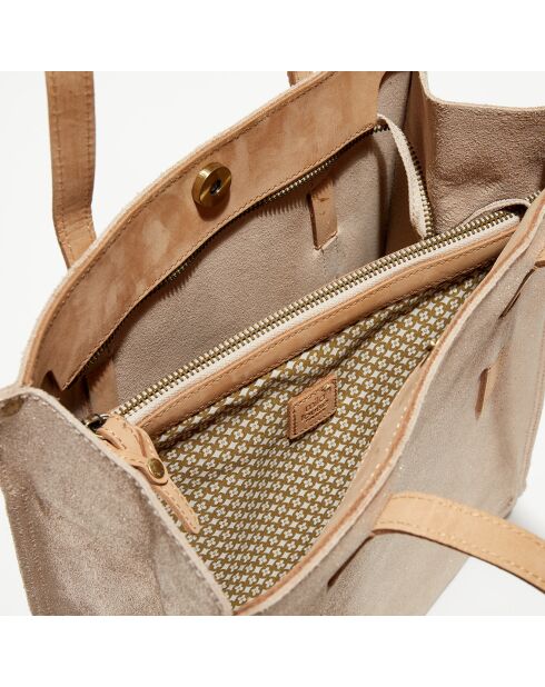 Sac cabas en Cuir Kba X rose - 32x38x13 cm
