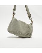 Sac bandoulière en Cuir Priscia V gris - 28x17x5 cm