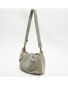 Sac bandoulière en Cuir Priscia V gris - 28x17x5 cm