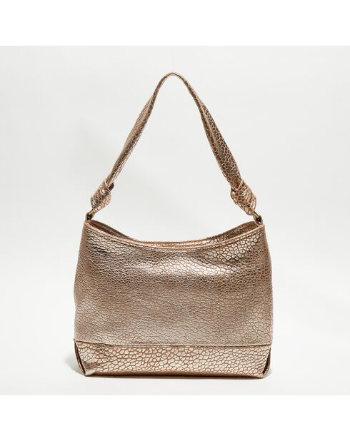 Sac bandoulière en Cuir Sandie J nude - 30x25x8 cm