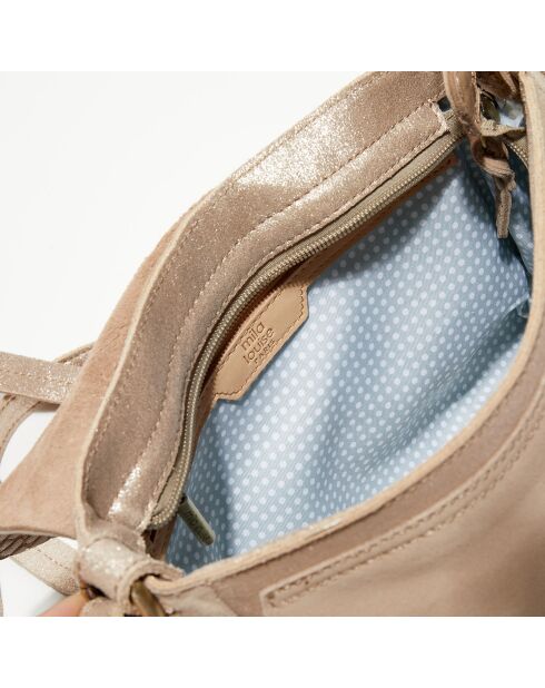 Sac besace en Cuir Less rose - 25x20x7 cm