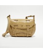 Sac besace en Cuir Bern Gp beige - 21x15x6 cm