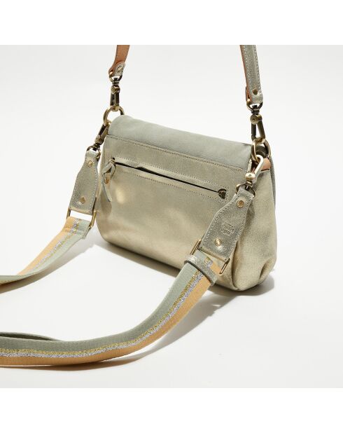Sac bandoulière en Cuir Sana Knot gris - 21x15x6 cm