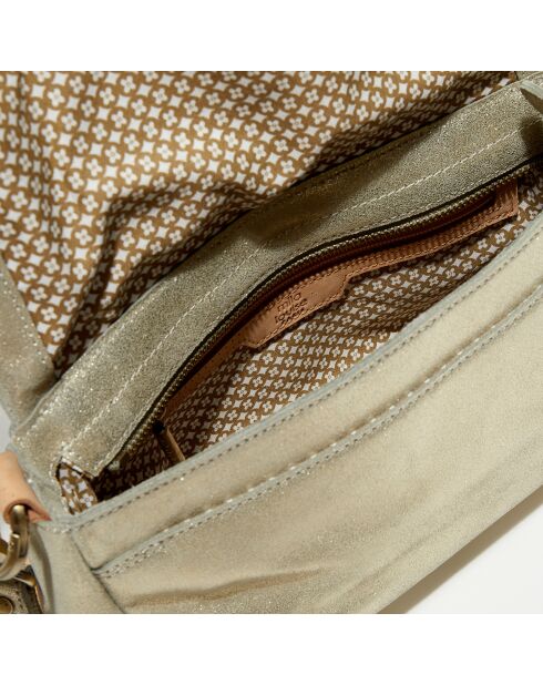 Sac bandoulière en Cuir Sana Knot gris - 21x15x6 cm