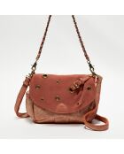 Sac besace en Cuir Bach Eyelet terracotta - 21x15x6 cm