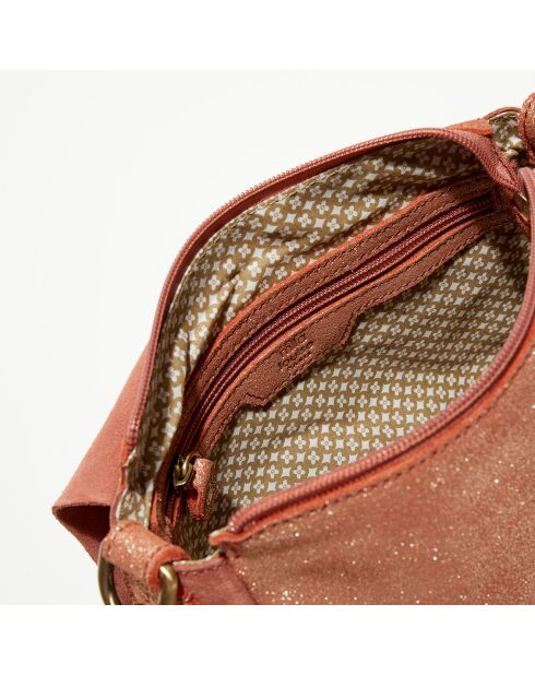 Sac besace en Cuir Bach Eyelet terracotta - 21x15x6 cm