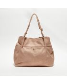 Sac cabas en Cuir Rozenn L rose - 38x36x13 cm