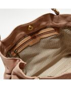 Sac cabas en Cuir Rozenn L rose - 38x36x13 cm