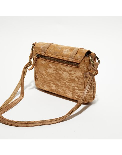 Sac besace en Cuir Mahe Z camel - 25x19x6 cm