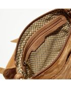 Sac besace en Cuir Mahe Z camel - 25x19x6 cm