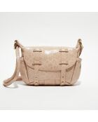 Sac besace en Cuir Bern Gp rose - 21x15x6 cm