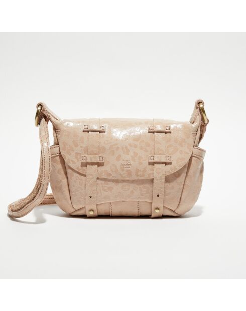 Sac besace en Cuir Bern Gp rose - 21x15x6 cm