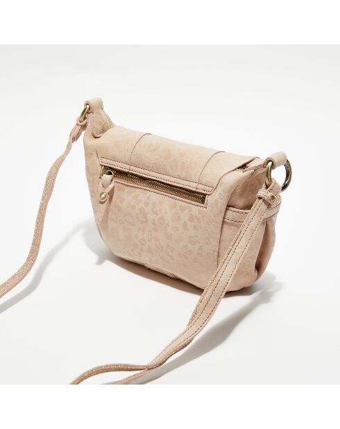 Sac besace en Cuir Bern Gp rose - 21x15x6 cm