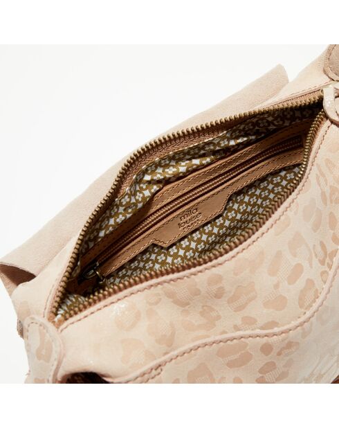 Sac besace en Cuir Bern Gp rose - 21x15x6 cm