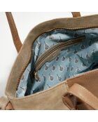 Sac demi-lune en Cuir Poema Sarazin beige - 47x32x15 cm