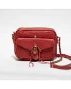 Sac bandoulière en Cuir Orelia E rouge - 23x17.5x7 cm