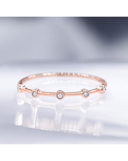 Bague Ensemble Diamant 0.03 ct or rose