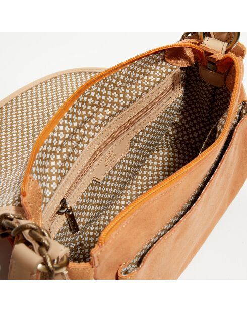 Sac besace en Cuir Rocia V orange - 23x20x7 cm