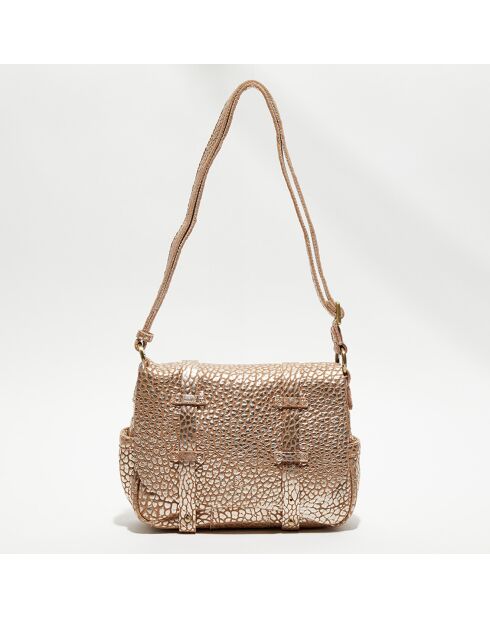Sac besace en Cuir Bess J rose - 25x20x7 cm