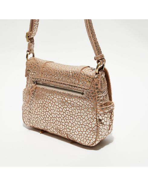 Sac besace en Cuir Bess J rose - 25x20x7 cm