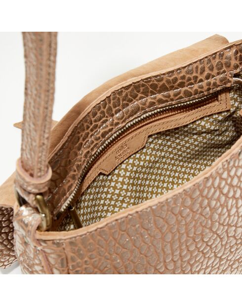 Sac besace en Cuir Bess J rose - 25x20x7 cm