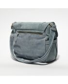 Sac besace en Cuir Bernie New Pyth gris bleu - 35x23x13 cm