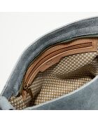 Sac besace en Cuir Bernie New Pyth gris bleu - 35x23x13 cm