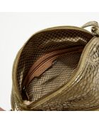 Sac bandoulière en Cuir Lara J vert kaki - 34x33x13 cm