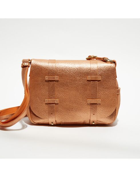 Sac besace en Cuir Bess Ng orange - 25x20x7 cm