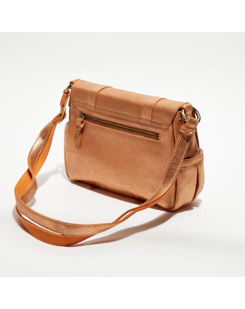 Sac besace en Cuir Bess Ng orange - 25x20x7 cm