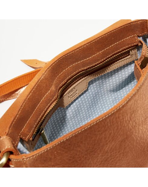 Sac besace en Cuir Bess Ng orange - 25x20x7 cm