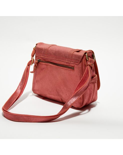 Sac besace en Cuir Bess X rouge - 25x20x7 cm