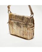 Sac besace en Cuir Bernie K rose - 35x23x13 cm