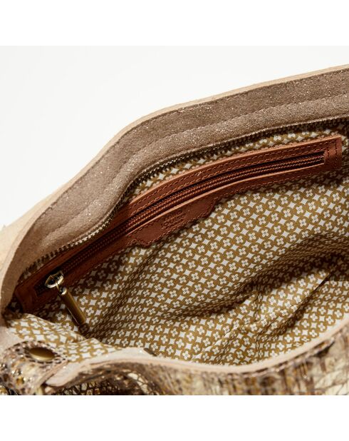 Sac besace en Cuir Bernie K rose - 35x23x13 cm