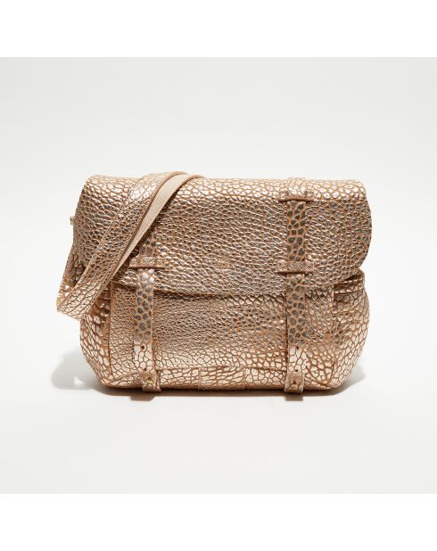 Sac besace en Cuir Bernie J rose - 35x23x13 cm