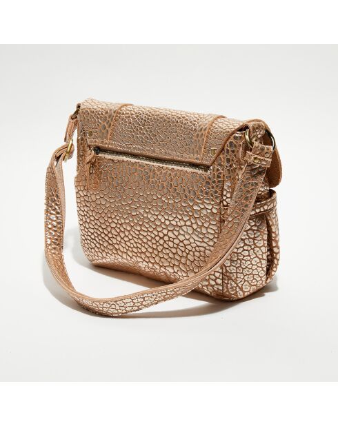 Sac besace en Cuir Bernie J rose - 35x23x13 cm