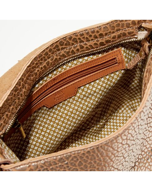 Sac besace en Cuir Bernie J rose - 35x23x13 cm